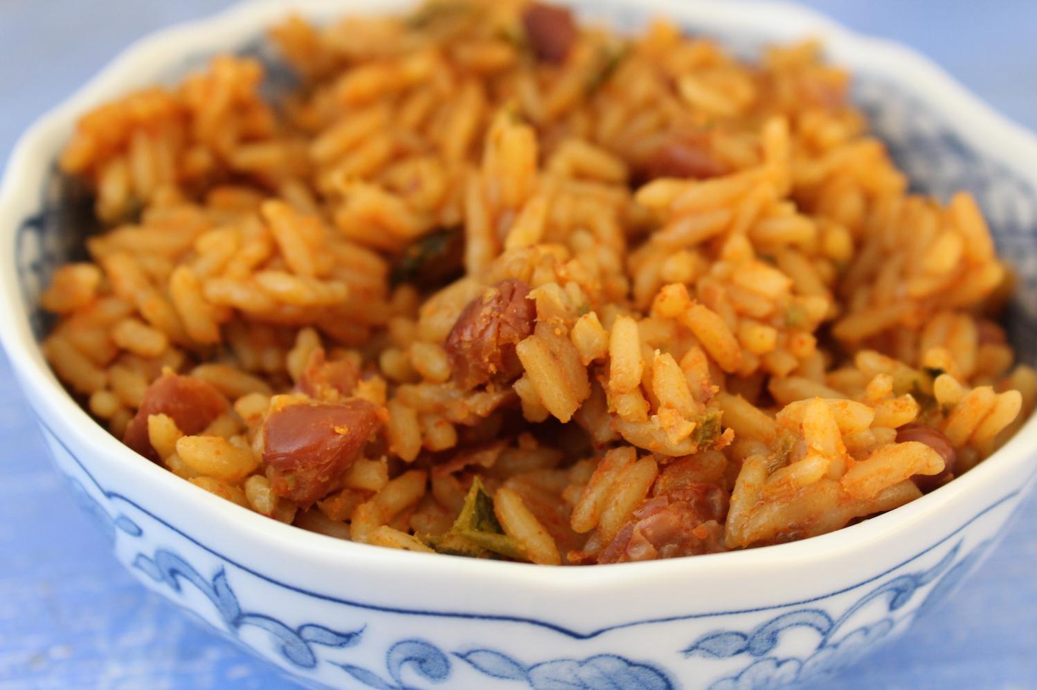  A colorful plate of Puerto Rican rice and beans will take your taste buds on a tropical vacation!