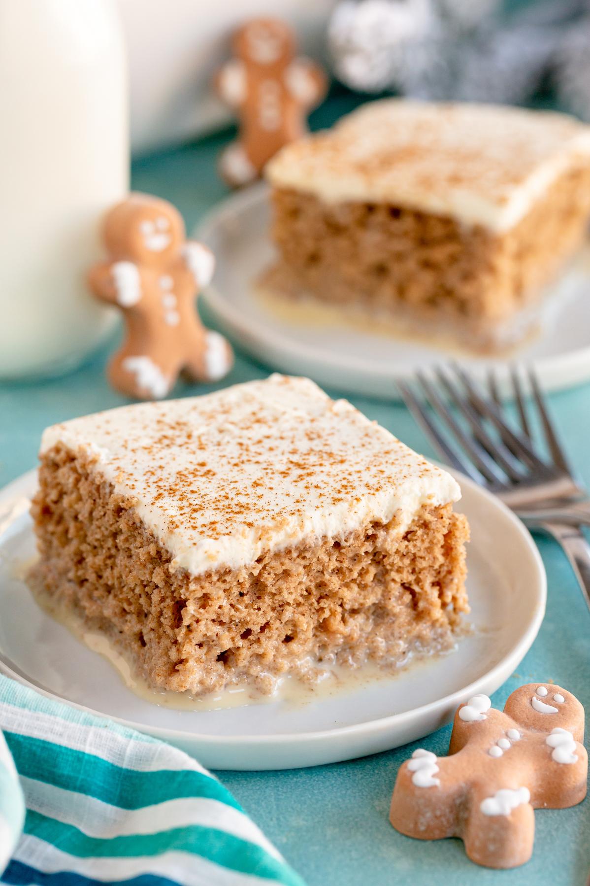 A heavenly slice of Gingerbread Tres Leches Cake waiting for you