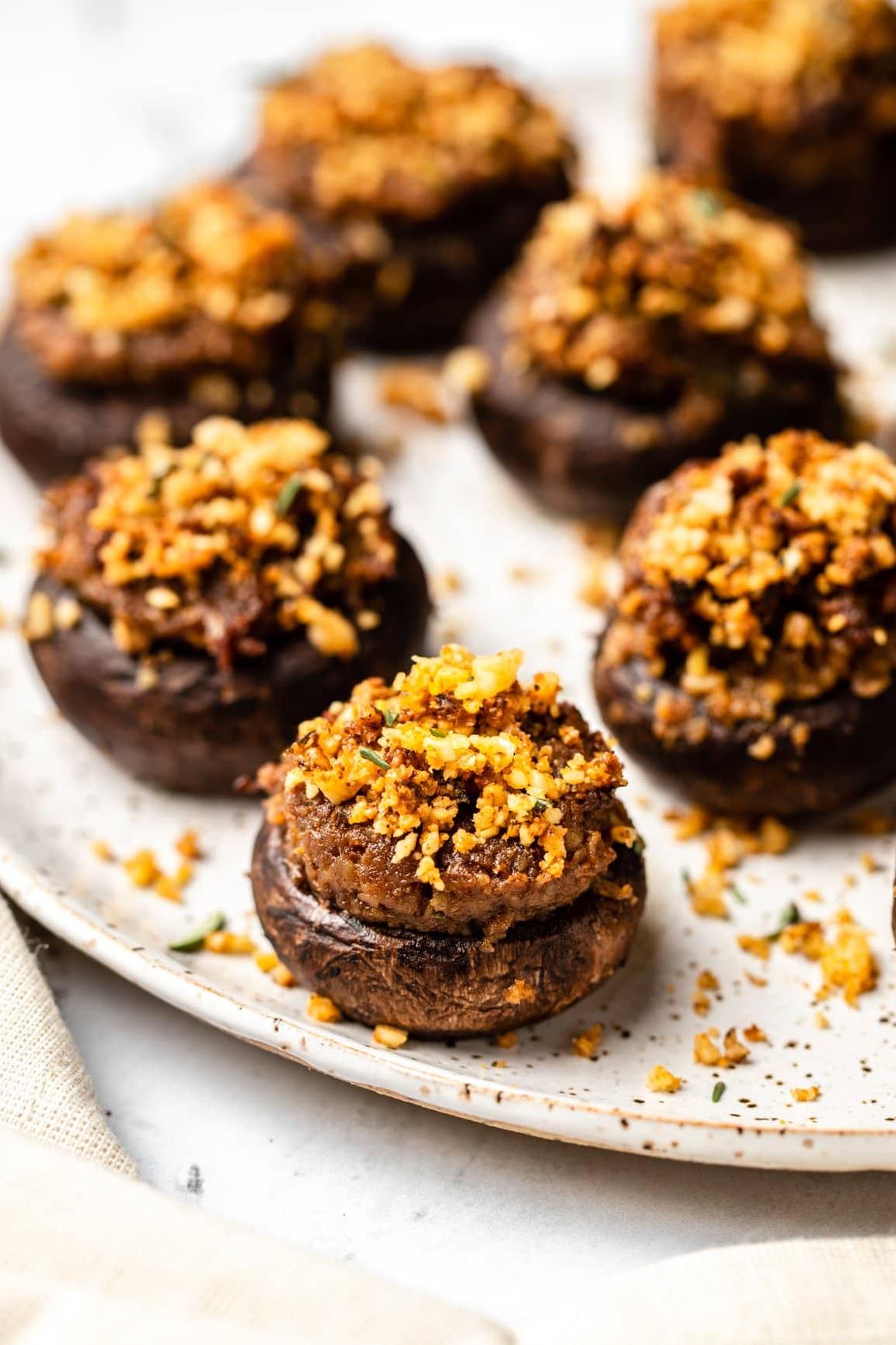  A perfect pairing of meaty Portobello mushrooms and savory Brazil nuts.