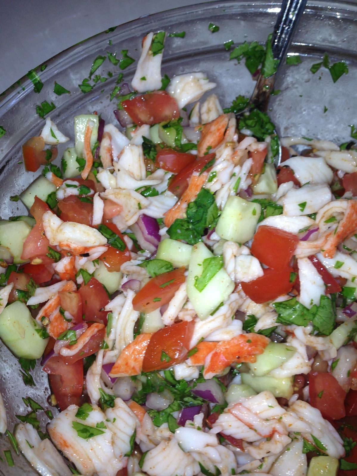  A sprinkle of fresh cilantro provides the perfect touch of herbiness, while adding an extra pop of color to the ceviche.
