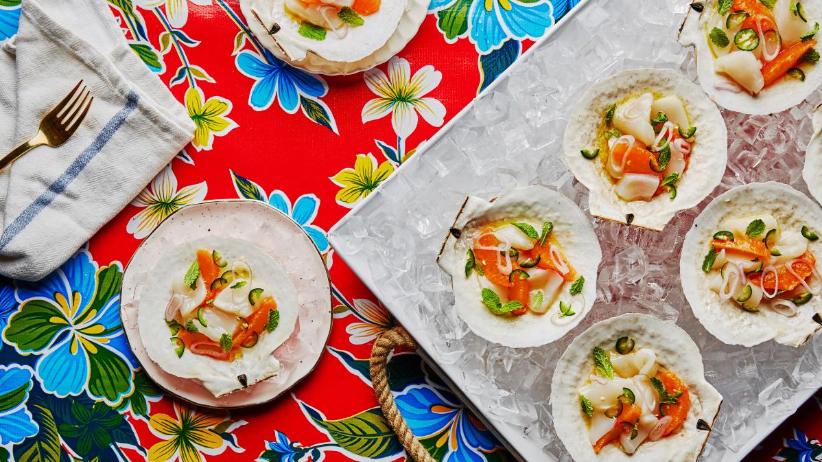  A tropical twist on a classic South American dish, this ceviche is the taste of summer embodied
