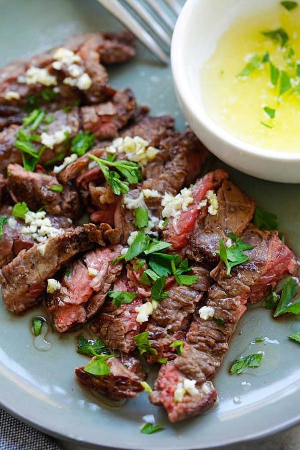 Brazilian-Styled-Steak With Garlic Dipping Sauce