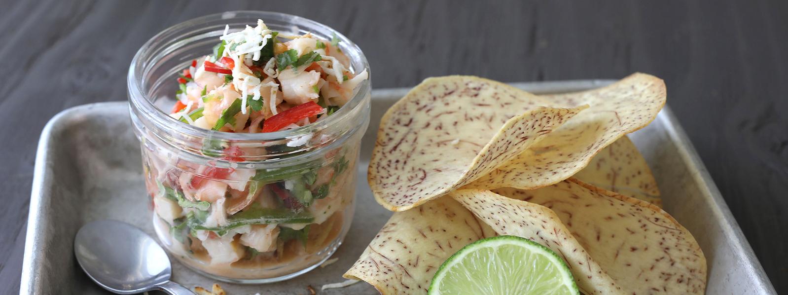  Bring some beach vibes to your next party with this delicious ceviche.