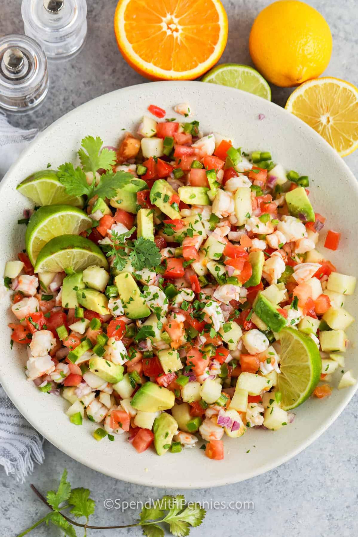  Dive into the flavors of the tropics with every bite of this shrimp ceviche.