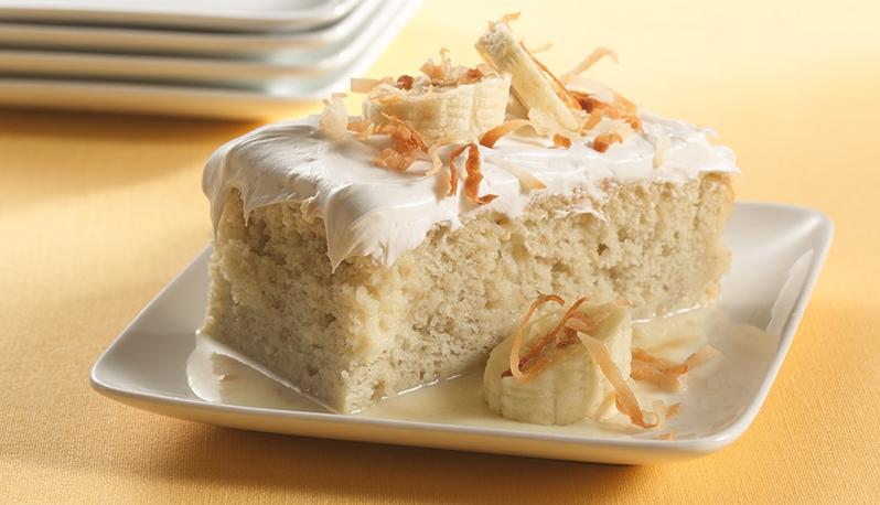  Every slice of this Tres Leches Cake is loaded with the goodness of milk, cream, and ripe bananas.
