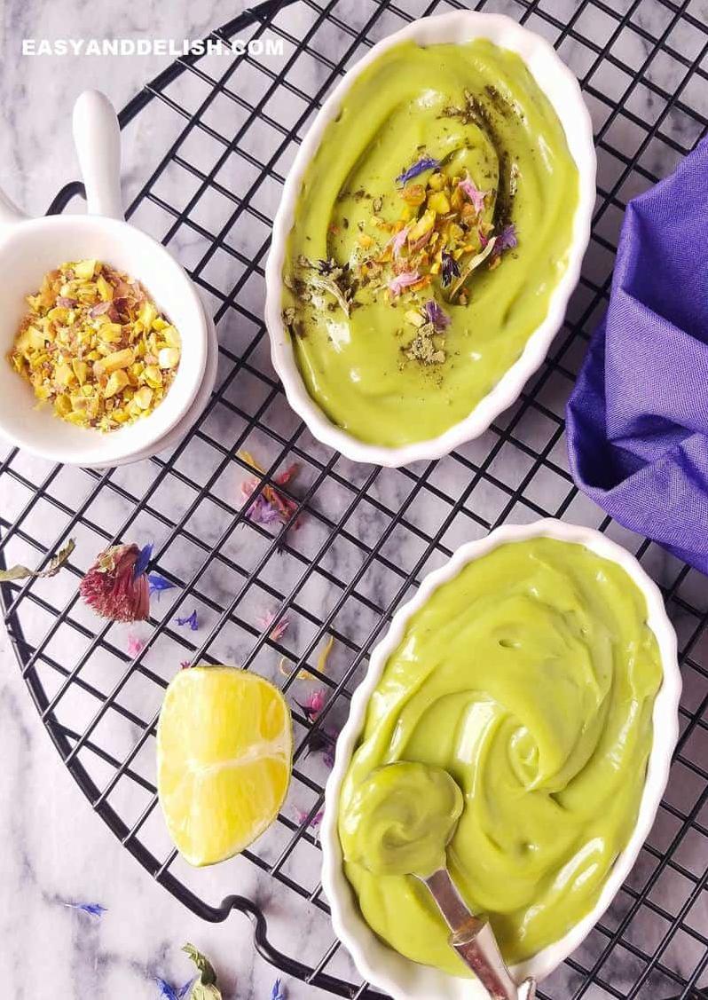  Freshly blended avocados and coconut milk come together to make the perfect pudding