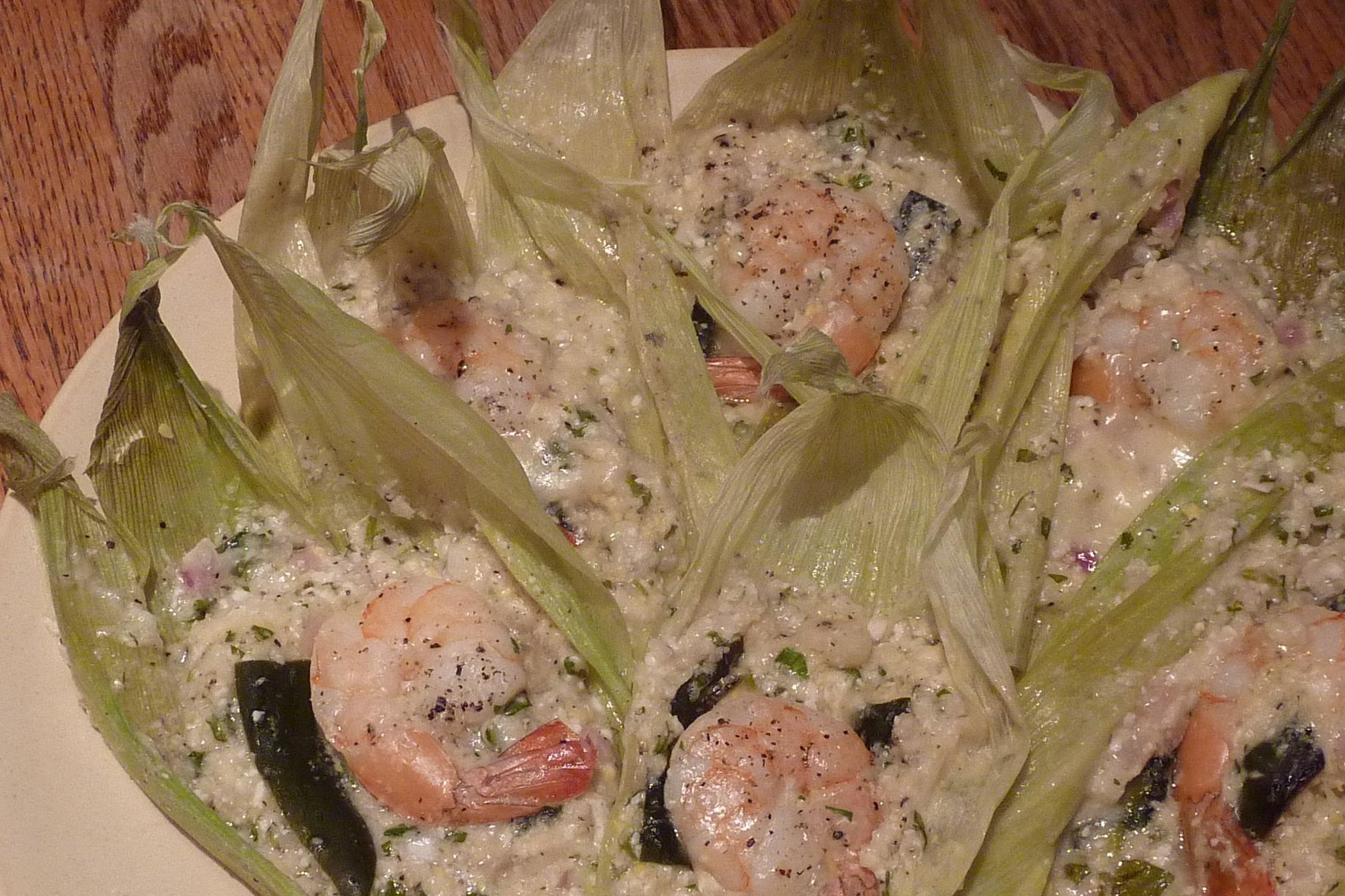 Get ready for a savory treat with shrimp and poblano chile tamales!