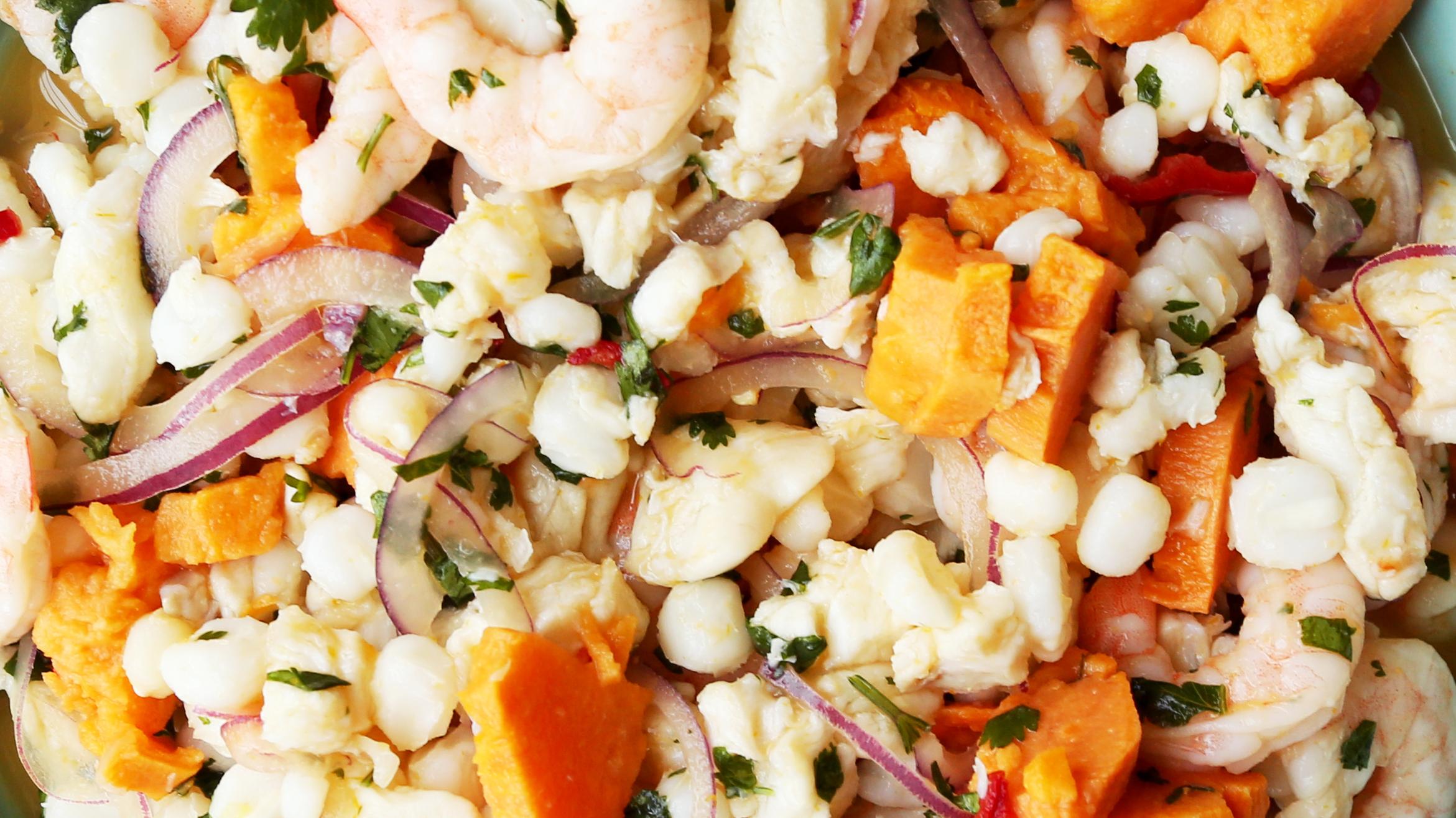  If you're looking for a light and refreshing summer meal, look no further than this Cebiche Mixto recipe.