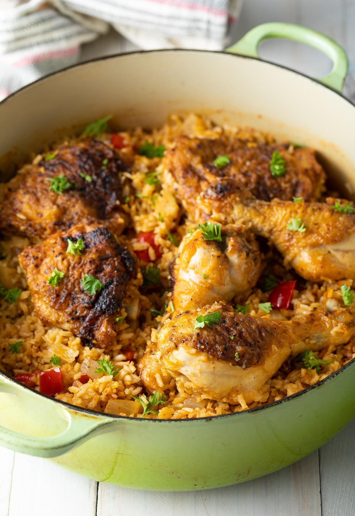  Just one bite of this arroz con pollo, and you'll be hooked for life.