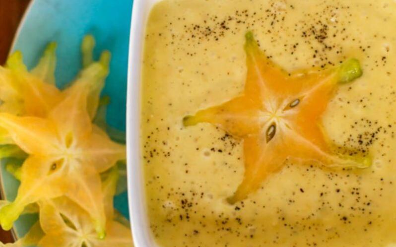  Let the caramelized star fruit sauce take center stage on this plate.