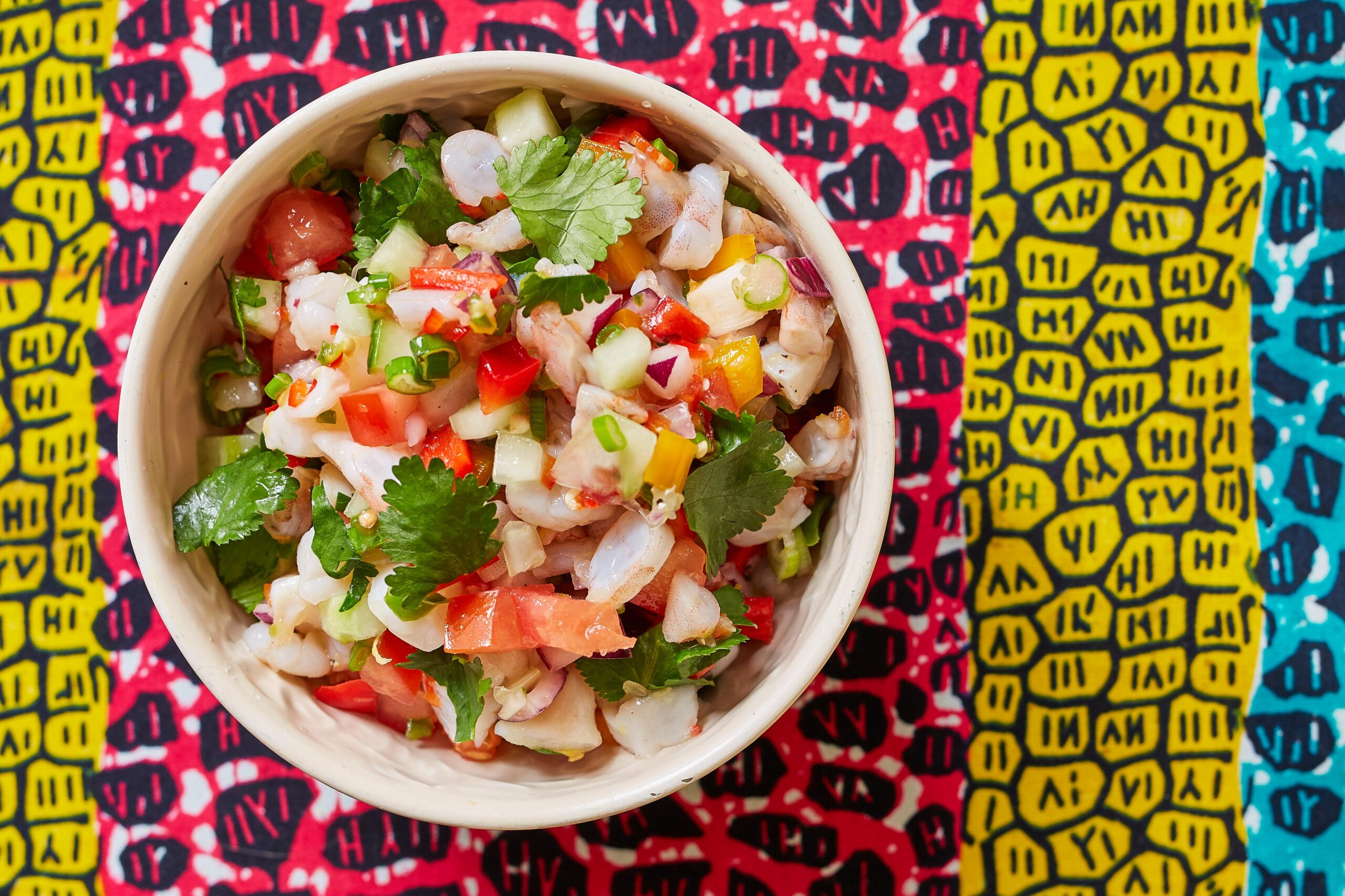  Let the tropical flavors of this ceviche transport you to a beach paradise.