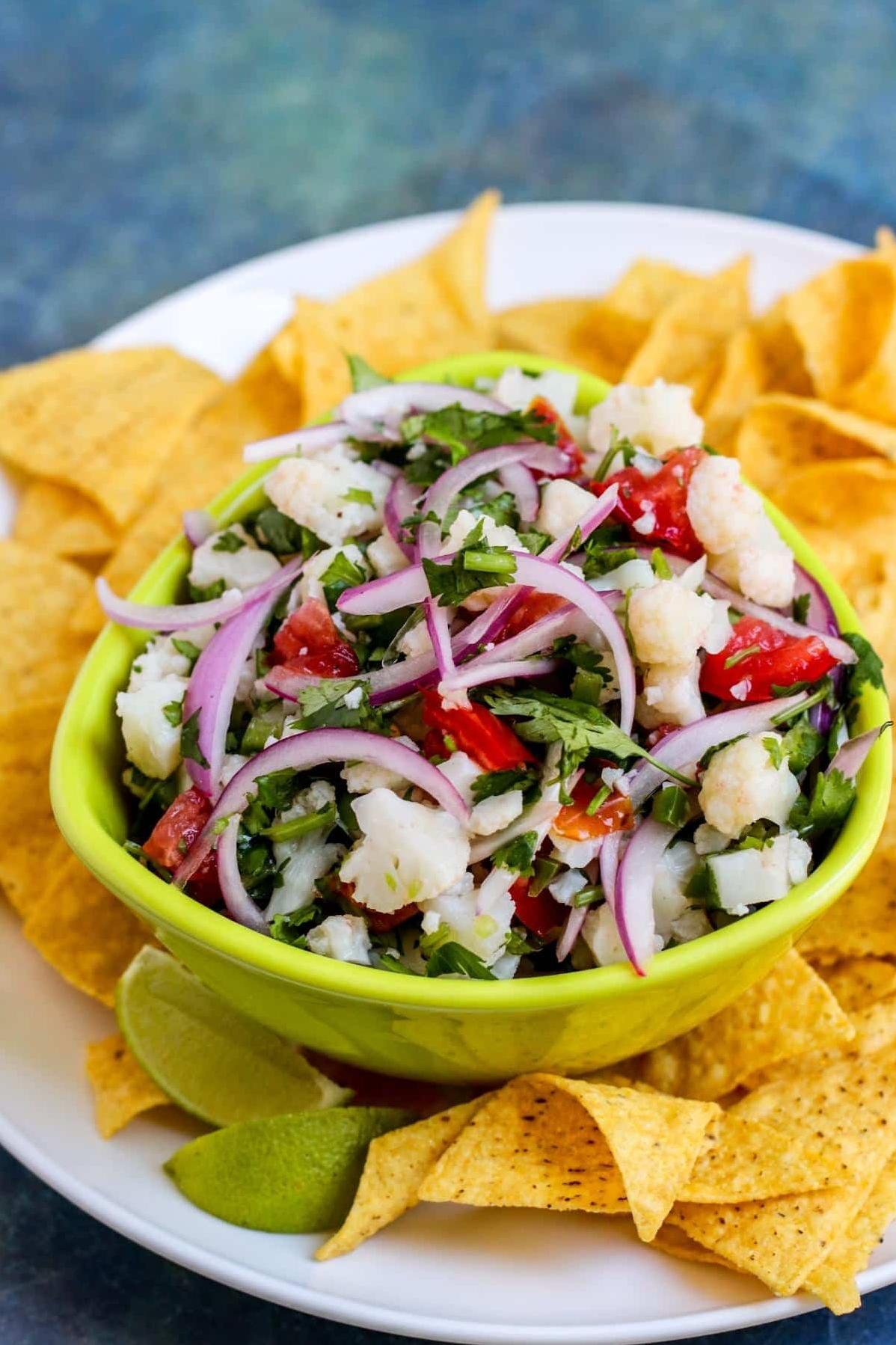  Looking for a healthy appetizer? Look no further than this cauliflower ceviche.