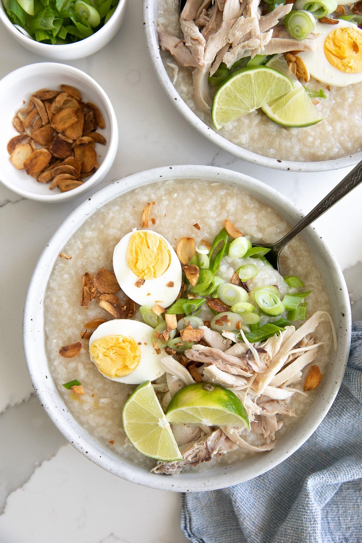  Make family dinner fun with this tasty twist on traditional rice porridge.