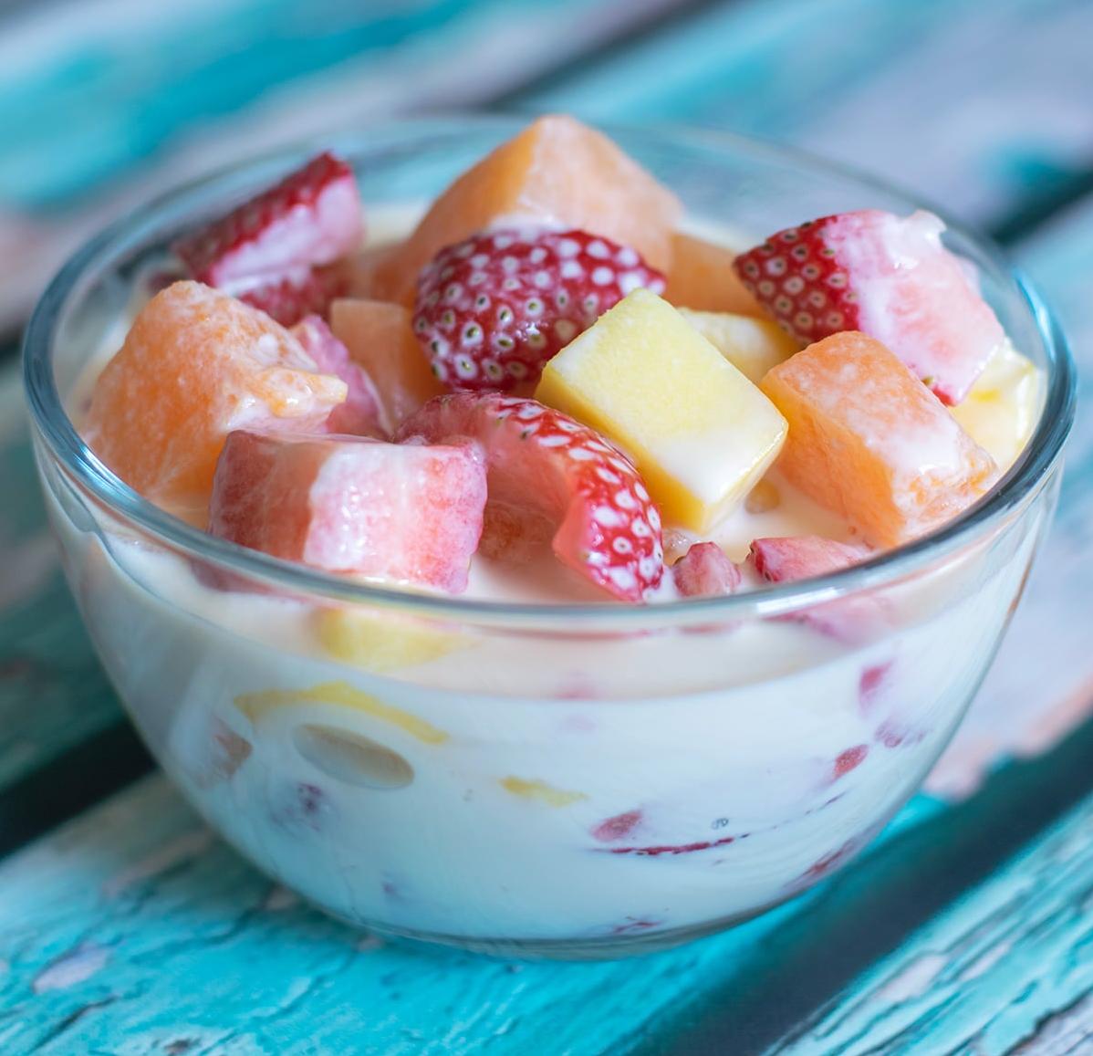  Mouthwatering fruit medley with a decadent drizzle of dulce de leche.