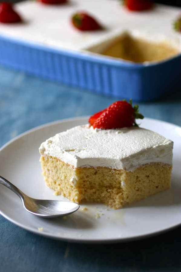  Picture-perfect slice of moist and fluffy Nicaraguan tres leches cake