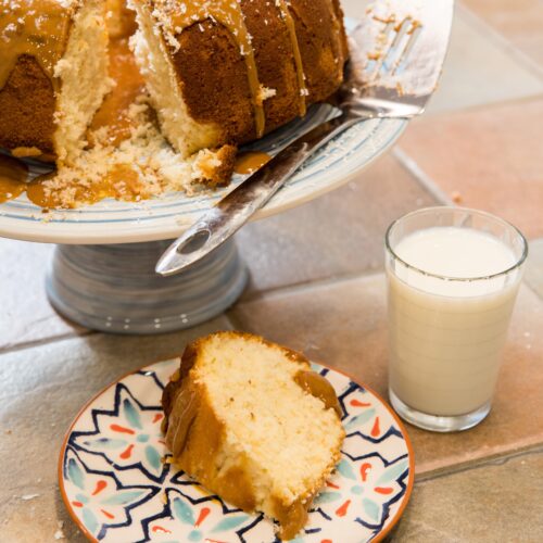 Pound Cake With Dulce De Leche Filling