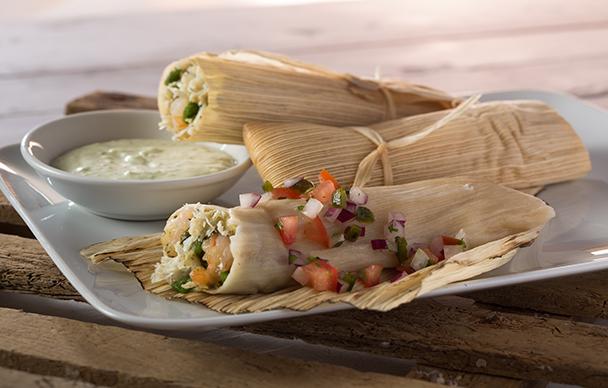 Shrimp and Poblano Chile Tamales