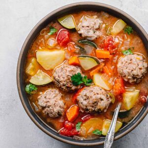 Sopa De Albondigas ( Meatballs in Broth)