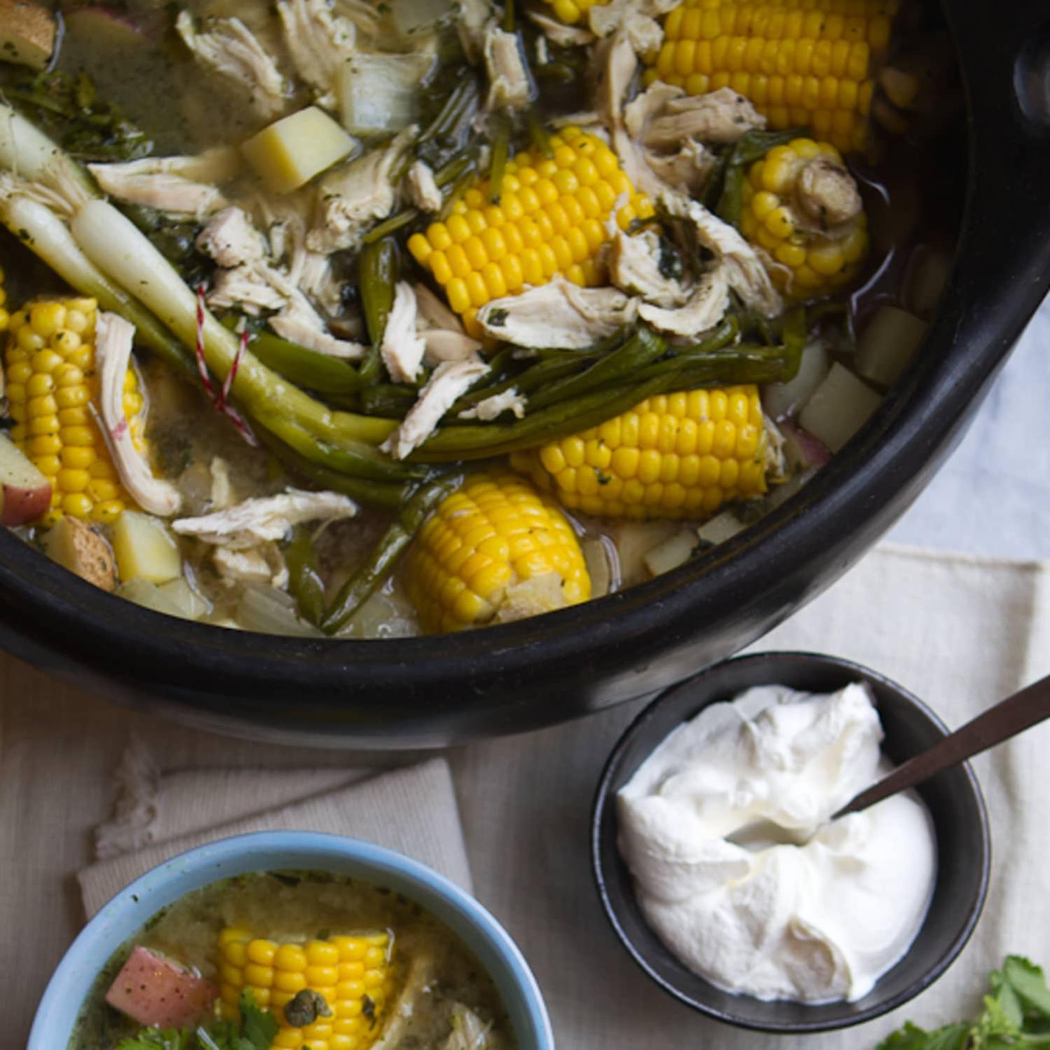 Sweet corn, creamy potatoes, tender chicken... all in one delicious dish