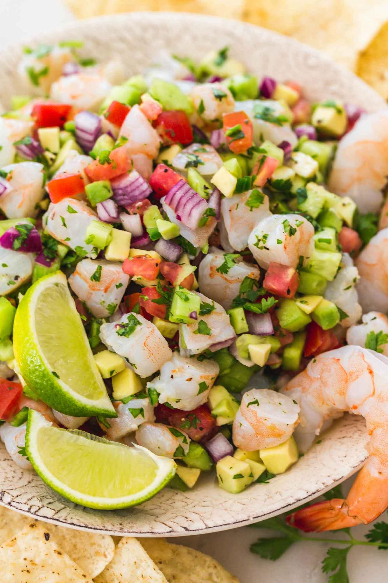  The combination of fresh shrimp, avocado, cilantro and onion creates a flavor explosion in your mouth.