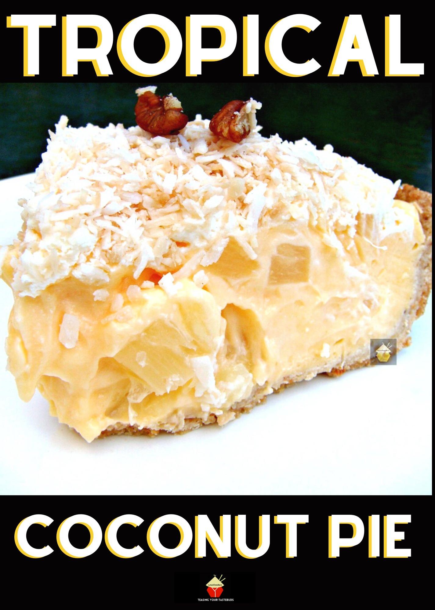  The creamy coconut filling is perfectly balanced with the sweet and tangy flavors of the tropical fruit topping.