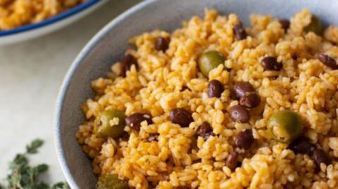  The vibrant yellow color of this rice will brighten up any meal.