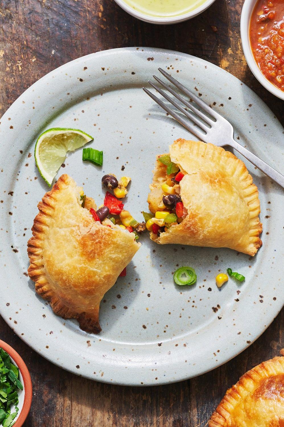 These savory vegetable empanadas have a beautiful golden color that will make your mouth water!