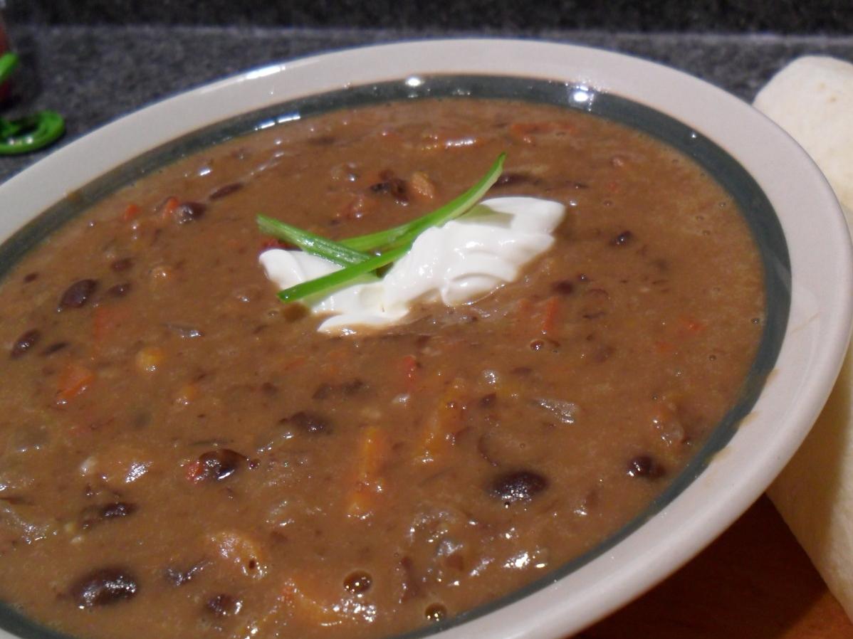  Warm your soul with a bowl of this hearty Brazilian black bean soup.