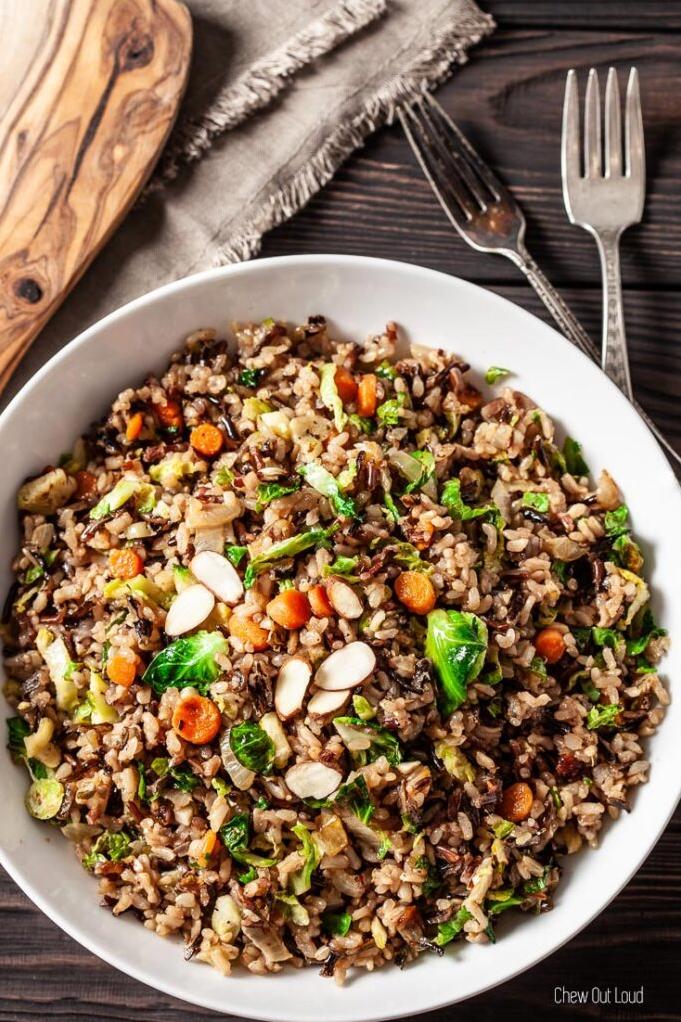  With its wild rice and veggies, this dish is a healthy alternative to traditional carb-heavy sides.
